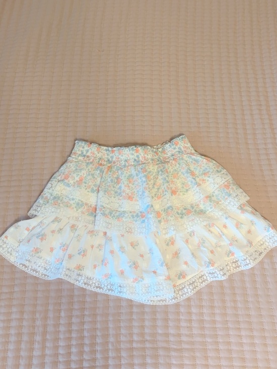 Altar'd State Dresses & Skirts - Altar'd State White Floral Tiered Skirt with Peach Accents